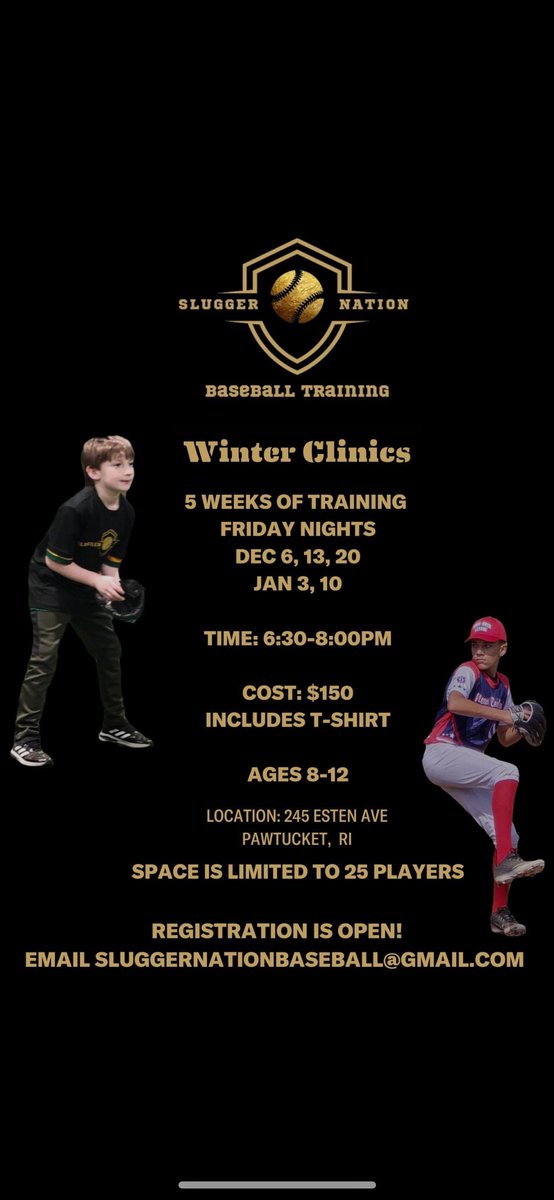 atc_director's tweet photo. Starting in December clinics on Friday/Saturday/Sunday ⚾️🥎 https://t.co/kLuPJH3vun