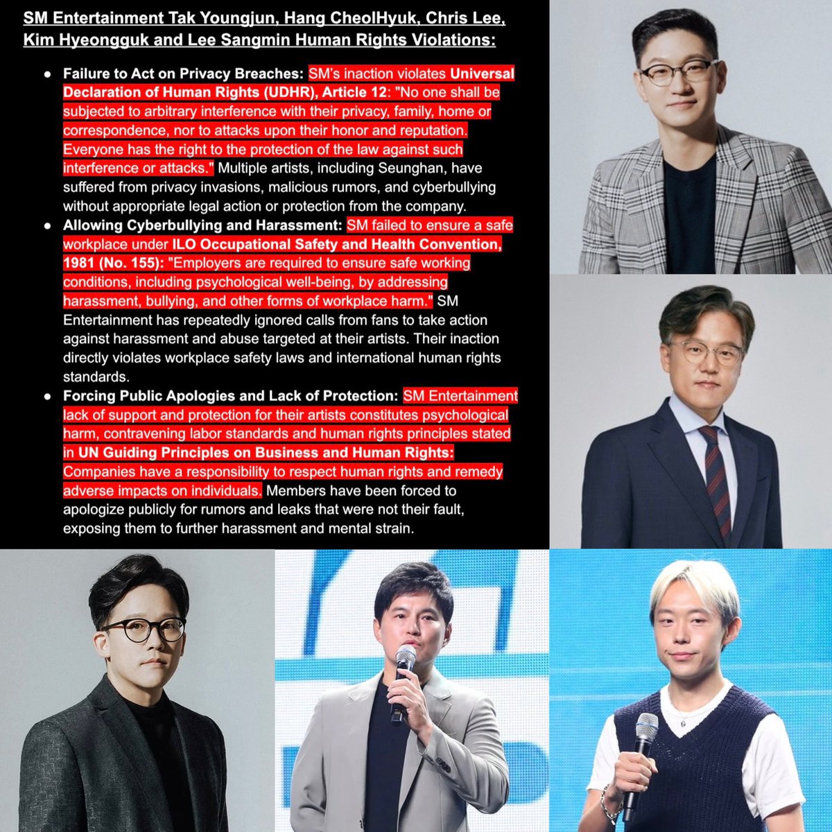ซึงฮันควรได้รับความยุติธรรม

เราขอคนละ1รี1เฟบ ในการเรียกร้องให้ค่ายออกมารับผิดชอบจากสถานการณ์การบริหารจัดการที่ล้มเหลวในการดูแลศิลปินภายใต้สังกัดSM ENTERTAINMENTและทีมเซนเตอร์5 

SM Tak Youngjun, Hang Cheol Hyuk, Chris Lee, Kim Hyeongguk and Lee Sangmin Human Rights Violations.