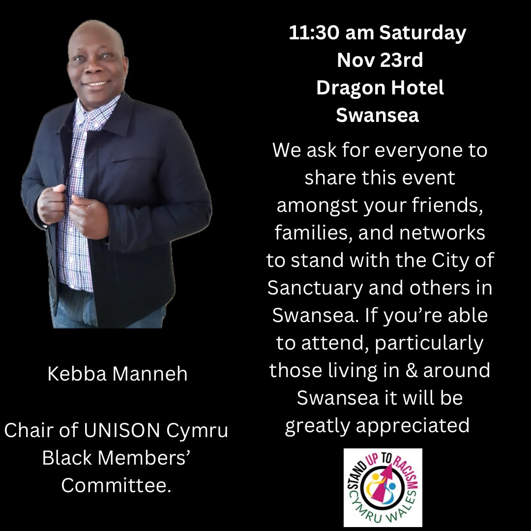 sutr_wales's tweet image. Well done to UNISON who are mobilising against racism and the far right in Swansea next Saturday @walestuc @rcccymru @ AntiRacismDay @UNISONWales @BLMCymru @eystwales