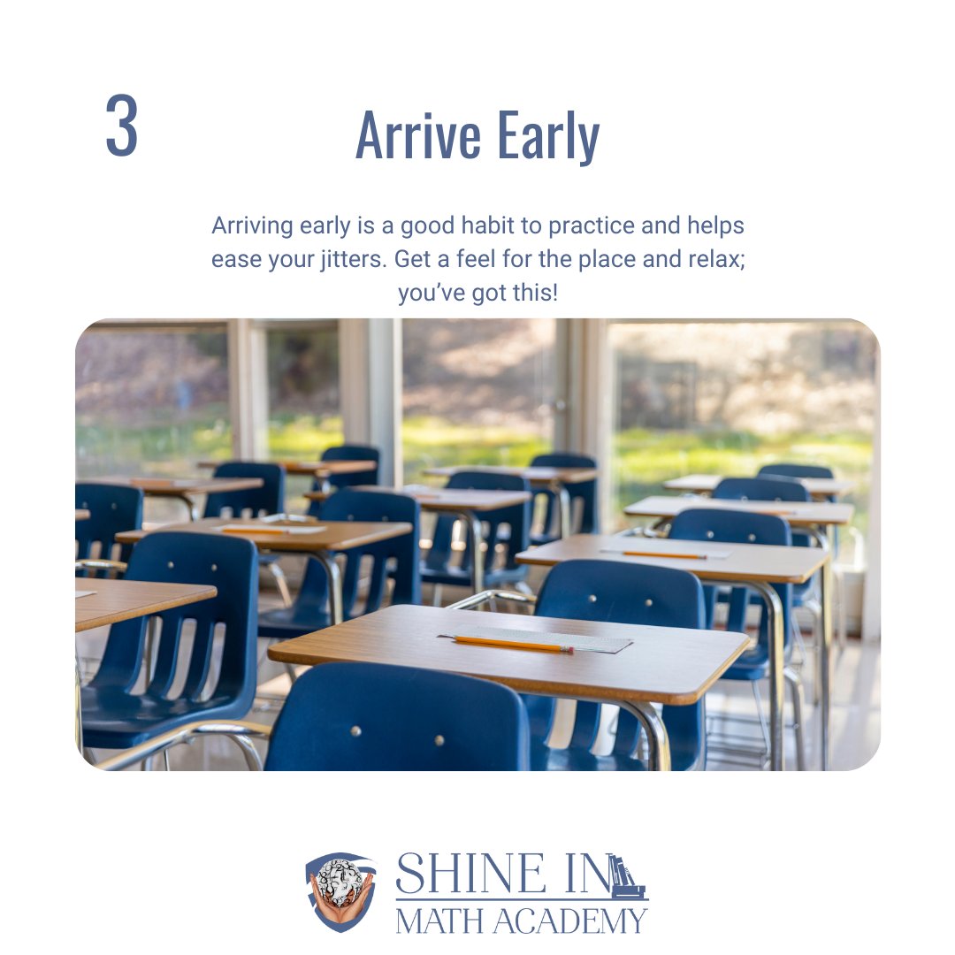 shine_in_math's tweet image. Feeling anxious about the SAT? Here’s how to stay calm and focused on test day.

Scroll down to learn techniques to stay confident!

#satpreparation #sattips #satanxiety #TestDayReady #beatanxiety #mindfulstudents #studymotivation #TestPrepJourney