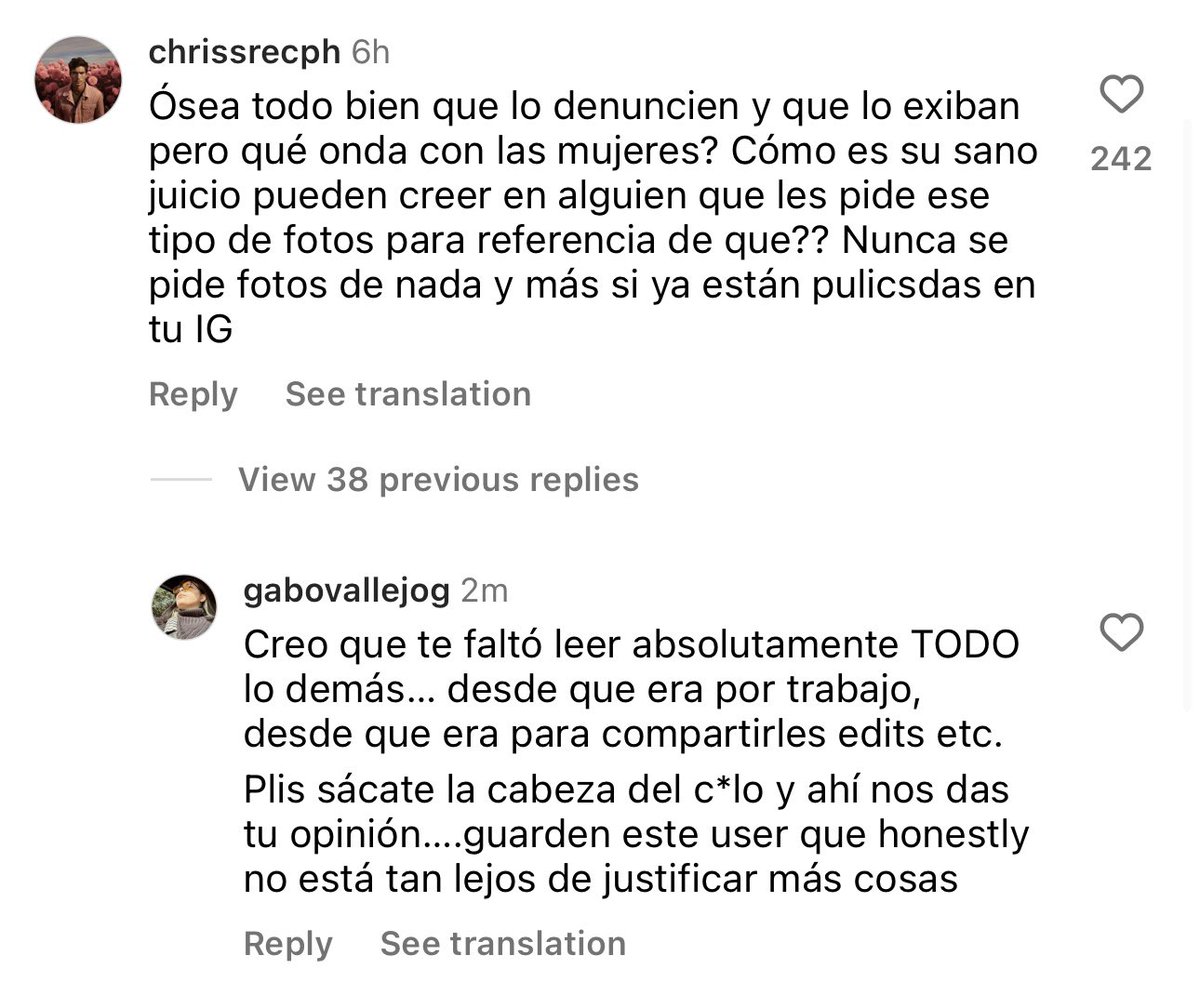 Hilo de personas que están haciendo #BlameVictim a las chicas del caso #IsmaVisual 

Unito que en historias dice POBREEE CHICAS pero en comentarios las cuestiona y juzga, Christian Reinoso, fotógrafo.