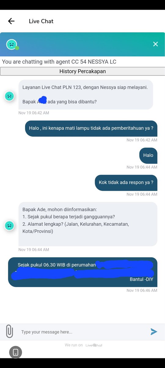 Ade_ivanfahmi's tweet photo. lapor pak @erickthohir ini jogja ujan dikit sering banget mati lampu tanpa pemberitahuan @pln_123 , belum lagi nanya di aplikasi pln csnya super lambat jawabanya dan tidak ada kejelasan estimasi waktu , merugikan banget ini . https://t.co/3C3T3jdZUW