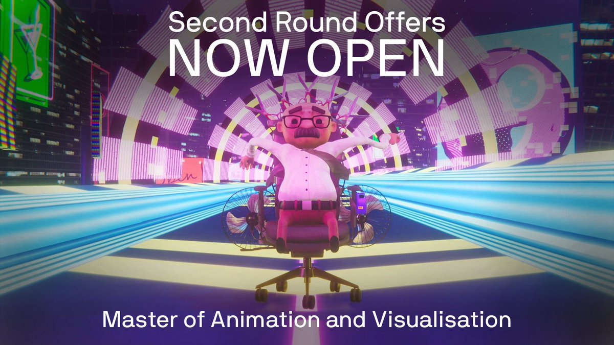 If you’re considering applying for the Master of Animation and Visualisation for 2025, second round offers have just opened.

Don’t miss your chance to be part of a talented cohort of students. Head to our website to learn how to apply: uts.edu.au/about/faculty-…