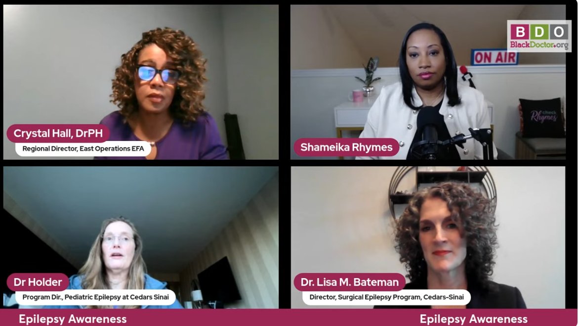 NeurosciencesCS's tweet image. Happening now: Deborah Holder, MD, Director, Pediatric Epilepsy, and Lisa Bateman, MD, FRCPC, Director, Surgical Epilepsy Program, discussing #seizures and #epilepsy with @blackdoctor_org. Watch on YouTube: youtube.com/watch?v=7YXZL5…
