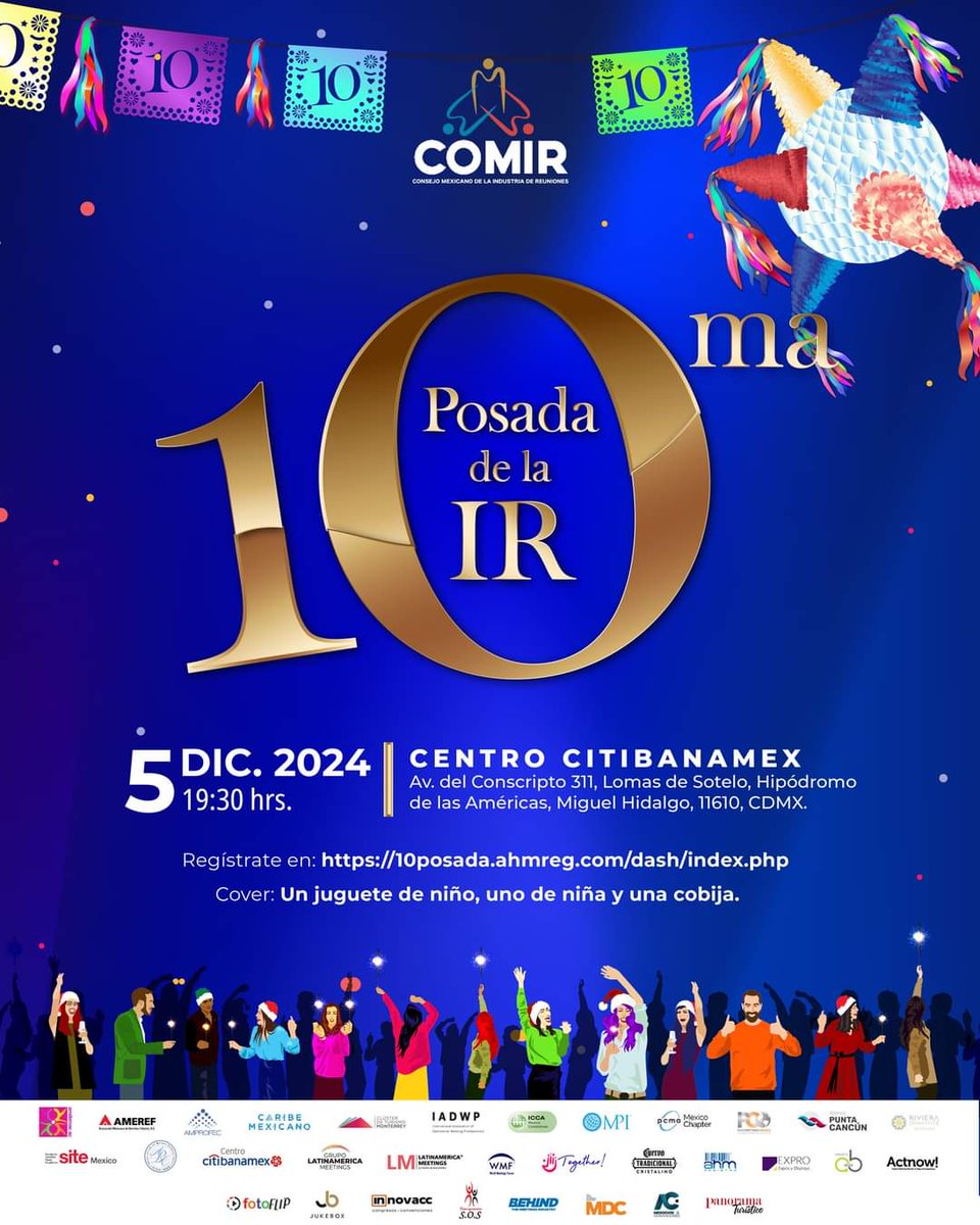 🎄🧑🏻‍🎄 ¡Nos vemos este 5 de diciembre en la Posada de la Industria de Reuniones en @CentroCitibnmx! 🎁 No olvides llevar tu cover: un juguete de niña, uno para niño y una cobija. 👍🏻

#BehindMi <a href="/COMIR_/">COMIR</a> 
"Siempre en los mejores eventos".