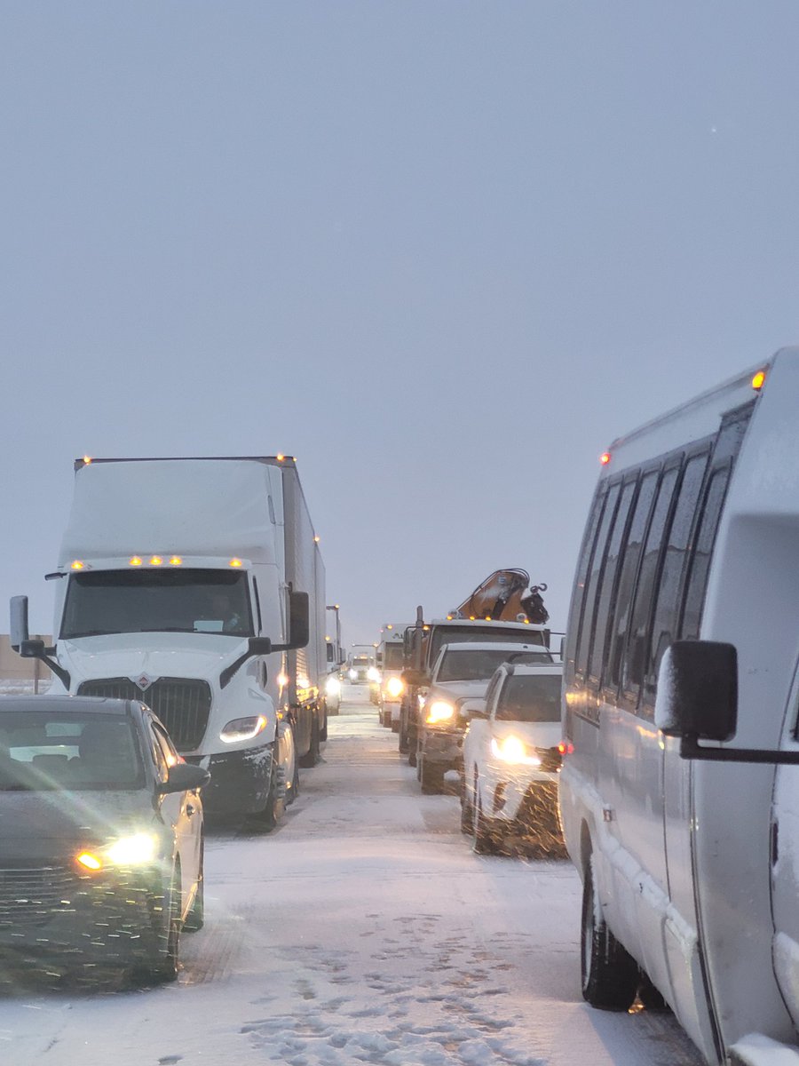 Still at a complete standstill on Highway 1 just east of Highway 56 in #Alberta. Vehicles backed up for miles each way I look. 

Waiting for another update. 

<a href="/511Alberta/">511 Alberta</a>