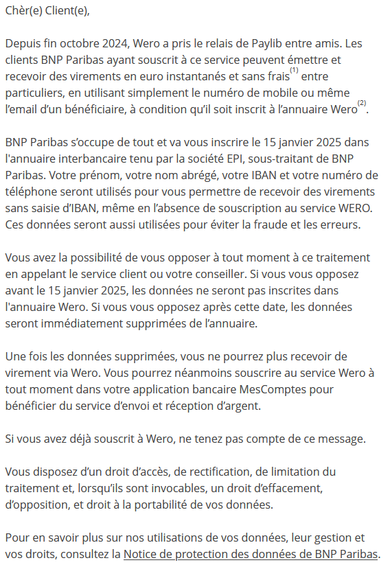 French_au's tweet photo. Bonjour @BNPParibas ( @mabanque_bnpp ) etes vous sur que l'inscription d'office a un fichier d'un prestataire sans opt-in c'est compatible avec le RGPD et la @CNIL ?

cc @aeris_v2 https://t.co/BCIHwULk8Z