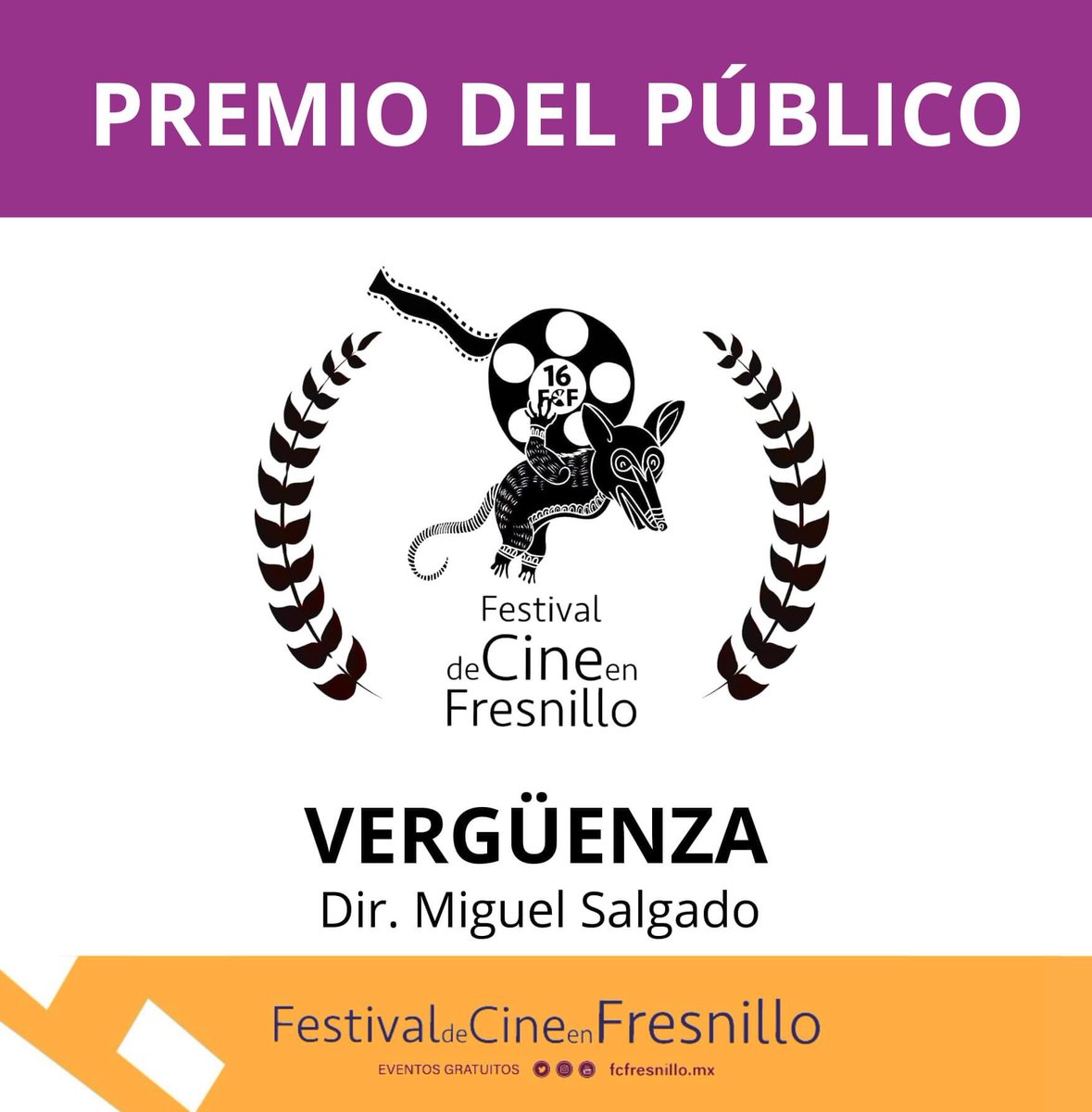 Nos complace anunciar el Premio del Público al Mejor Largometraje. VERGÜENZA, del director Miguel Salgado. 

Agradecemos a MD Media, patrocinador del Premio del Público. 

¡Muchas felicidades! Enhorabuena 🎉

#premiodelpúblico  #FestivalDeCineFresnillo #FCF