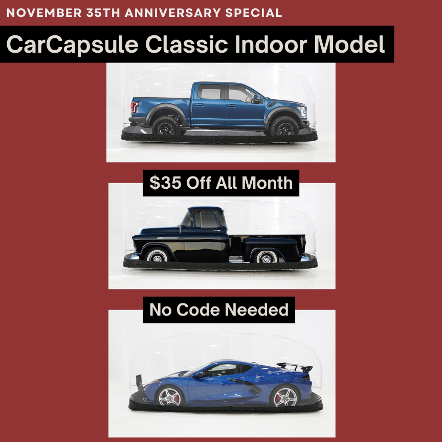 In the market for a new indoor CarCapsule? Save $35 this month for our 35th anniversary special for November. No code needed. calcarcover.com/product/car-ca…