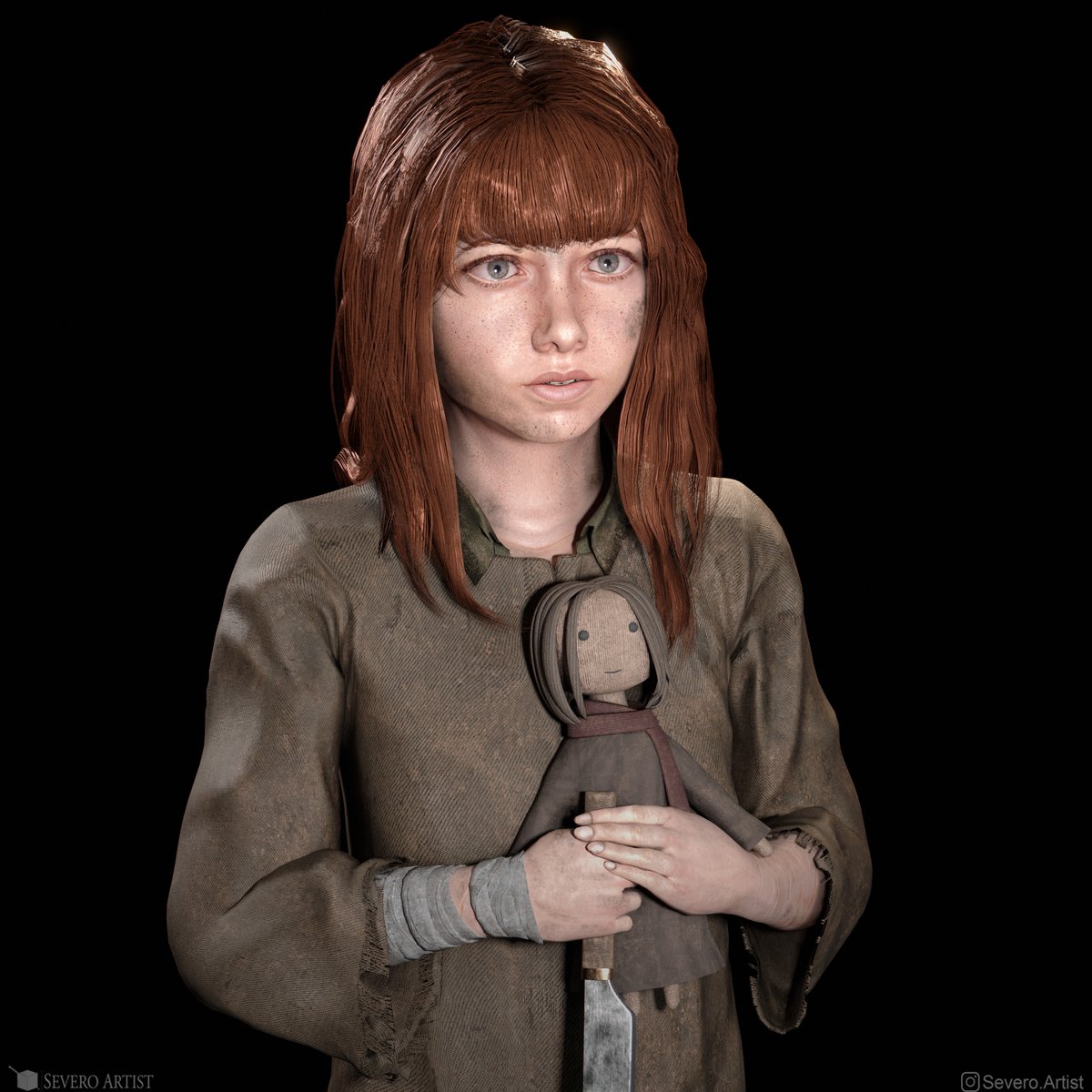 DiegoSeverox's tweet photo. The Girl (Fear and Hunger Fanart)  #b3d #Blender3d #3D #Blender #FearandHunger #fearandhungertermina https://t.co/cjSzSOAYEF