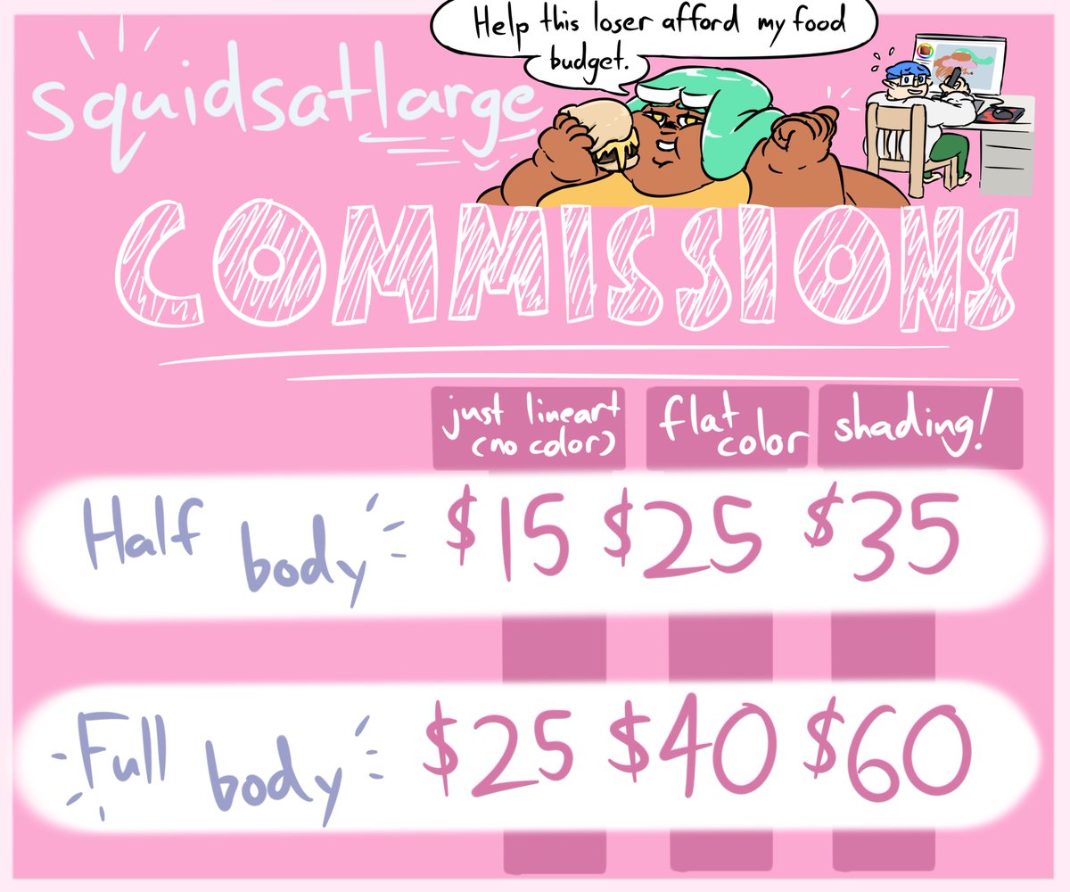 squidsatlarge - comms closed tweet media