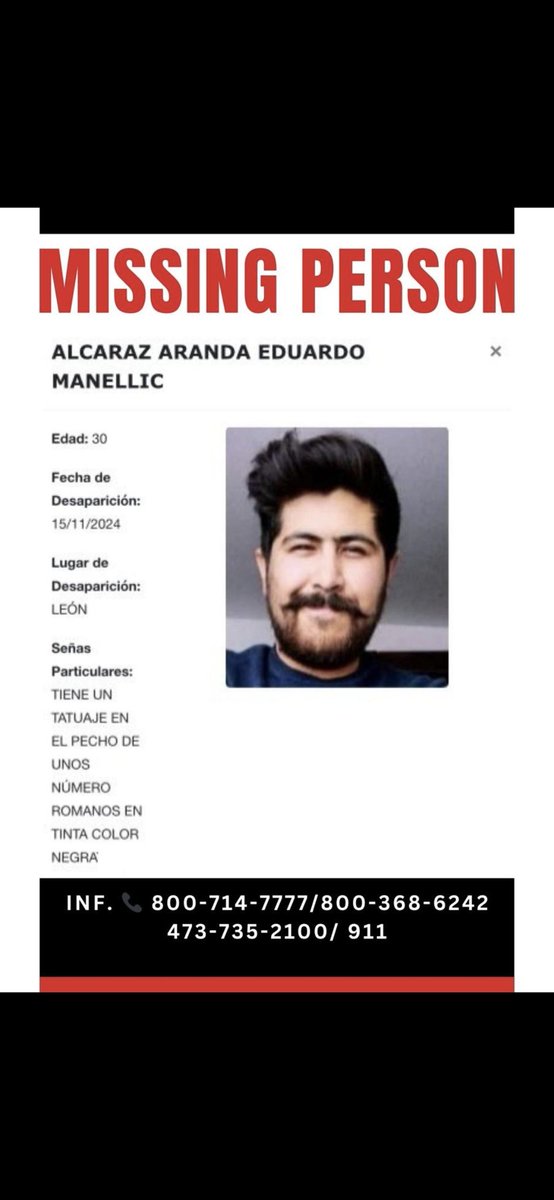 JanetGtz's tweet photo. Es mi sobrino, desapareció desde el viernes, cualquier información y difusión es de gran ayuda, gracias https://t.co/PUlOLTVlTZ