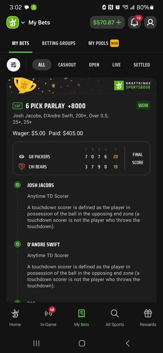 bryanspeckmann's tweet photo. @CarmenDeFalco 2 weeks in a row with a #pimpmyparlay! https://t.co/J55Rnnq8sL