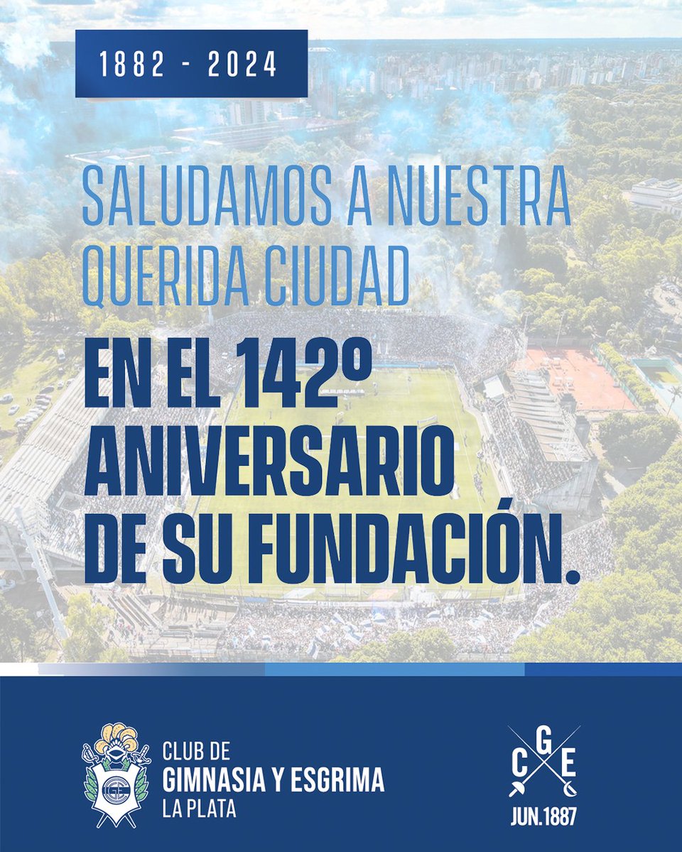 gimnasiaoficial's tweet photo. ¡Feliz cumpleaños a la ciudad que nos vio crecer! 🐺💙🤍 Desde 1887, orgullosos de ser La Plata. https://t.co/EOJl8wgu2P