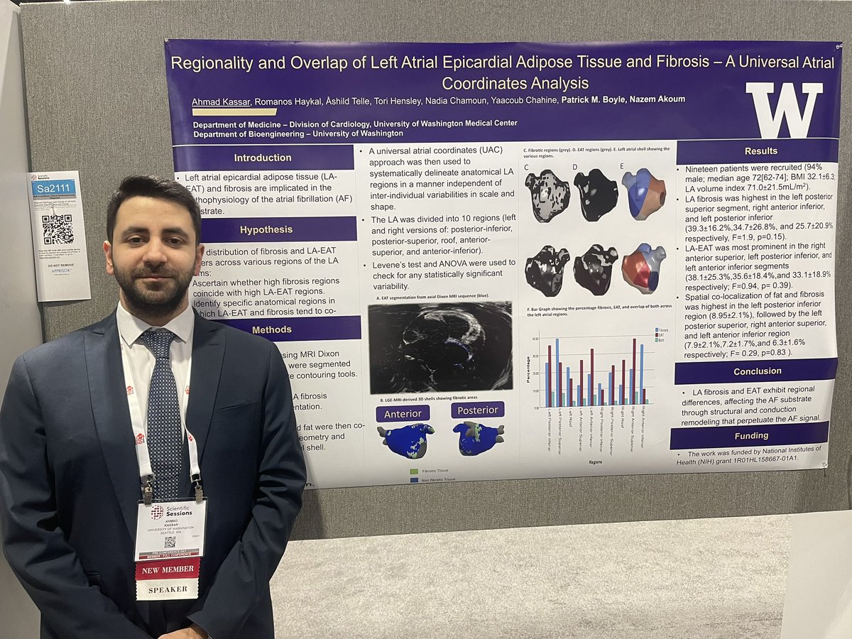 Ahmad Kassar (@ahmadkassar7) on Twitter photo Honored to have presented five first-author abstracts, including 2 moderated and 3 poster presentations at #AHA24 ! 🫀
Grateful for the unwavering support of two great mentors <a href="/NazemAkoum/">Nazem Akoum</a> and <a href="/pmjboyle/">Patrick M Boyle</a>.🌟
<a href="/nadiachamoun/">Nadia Chamoun</a> <a href="/YaacoubC/">Yaacoub C. Chahine</a> <a href="/RomanosHaykal/">Romanos Haykal</a>
#AHA #AHA2024 Honored to have presented five first-author abstracts, including 2 moderated and 3 poster presentations at #AHA24 ! 🫀
Grateful for the unwavering support of two great mentors <a href="/NazemAkoum/">Nazem Akoum</a> and <a href="/pmjboyle/">Patrick M Boyle</a>.🌟
<a href="/nadiachamoun/">Nadia Chamoun</a> <a href="/YaacoubC/">Yaacoub C. Chahine</a> <a href="/RomanosHaykal/">Romanos Haykal</a>
#AHA #AHA2024