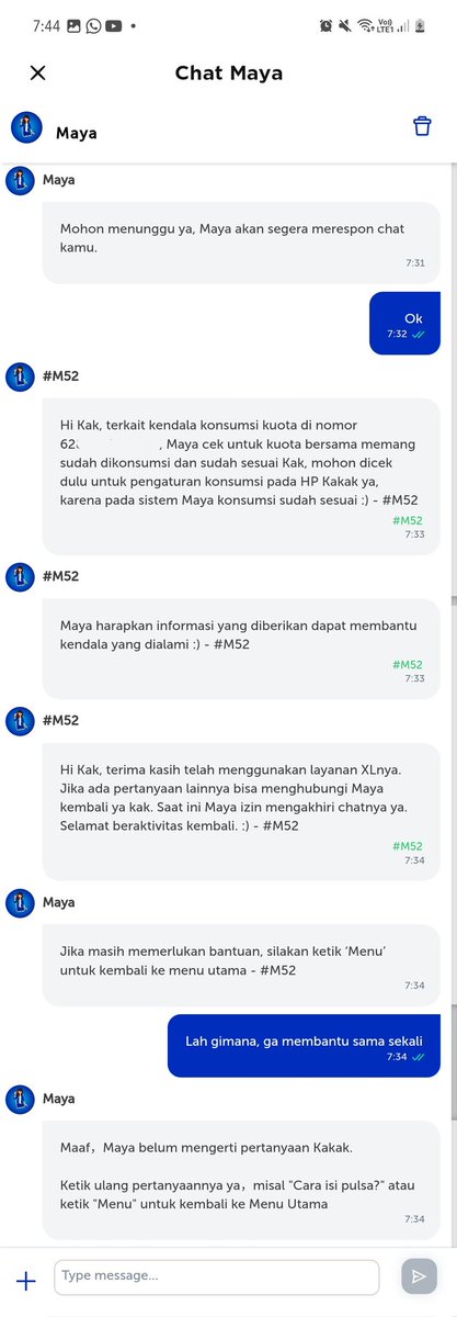RaraIrroppoi's tweet photo. Kesel banget sama @myXL @XLAxiata_Tbk masa baru isi kuota paket akrab, tiba2 langsung hilang konsumsi kuotanya 9 GB! 😡
Padahal dipake n sharing  juga blm, msh pake wifi.

Mana dihubungi mau komplen susahnya ½ mati, nelpon 817 tetep aja ga bisa, sekalinya terhubung bikin murka.. https://t.co/csv521C57e
