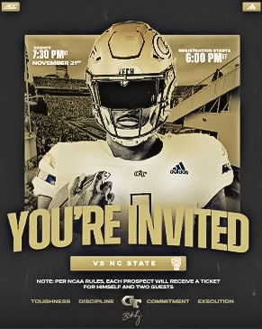 D1_Renzo27's tweet image. Blessed to get another game day invite from @GeorgiaTechFB for this Thursday's game. Thank you Coach @corypeoples for the invitation. Can't wait to feel that Yellow Jacket energy again! ππ #GTFootball #Blessed #TogetherWeSwarm #GeorgiaTechFB #OLineProspect #Classof2027β¦
