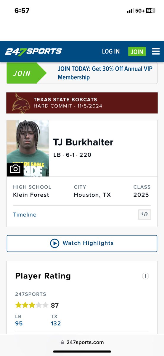 Trenton Burkhalter Jr.(Tj) (@tjburkhalter1) on Twitter photo #AGTG I’m blessed to be named a 3 star on <a href="/247Sports/">247Sports</a> !!
<a href="/KFGOLDENEAGLES/">KLEIN FOREST FOOTBALL</a> <a href="/KFRecruits_FB/">Klein Forest FB Recruiting</a> #AGTG I’m blessed to be named a 3 star on <a href="/247Sports/">247Sports</a> !!
<a href="/KFGOLDENEAGLES/">KLEIN FOREST FOOTBALL</a> <a href="/KFRecruits_FB/">Klein Forest FB Recruiting</a>