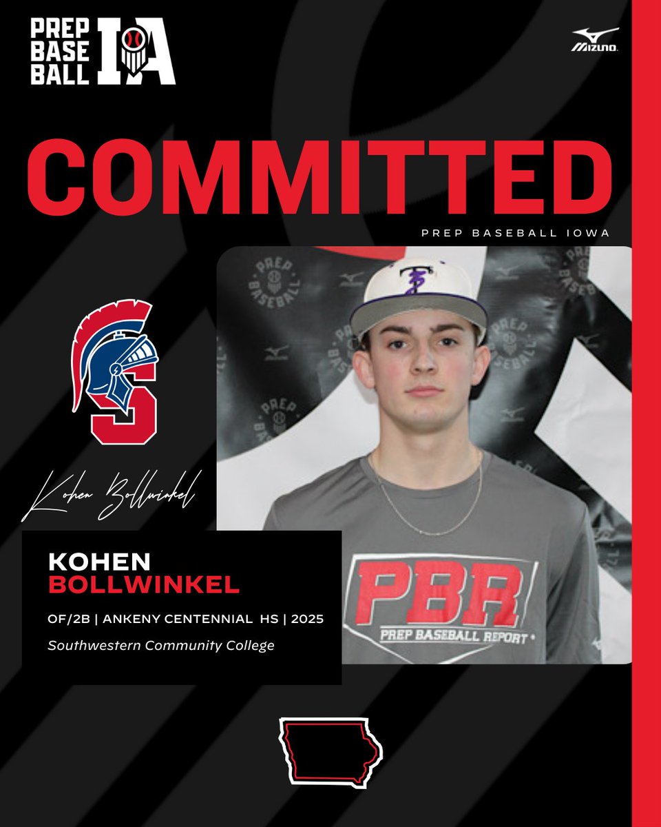 🎓𝐂𝐨𝐦𝐦𝐢𝐭𝐦𝐞𝐧𝐭 𝐖𝐚𝐭𝐜𝐡🎓

Kohen Bollwinkel, (2025, OF/2B, <a href="/ACJagbaseball/">Ankeny Centennial Baseball</a>) commits to Southwestern Community College.

👤 loom.ly/T-MRVfY

<a href="/Kboll32/">Kohen Bollwinkel</a> ✖️ <a href="/SWCC_Baseball/">Southwestern Baseball</a>
