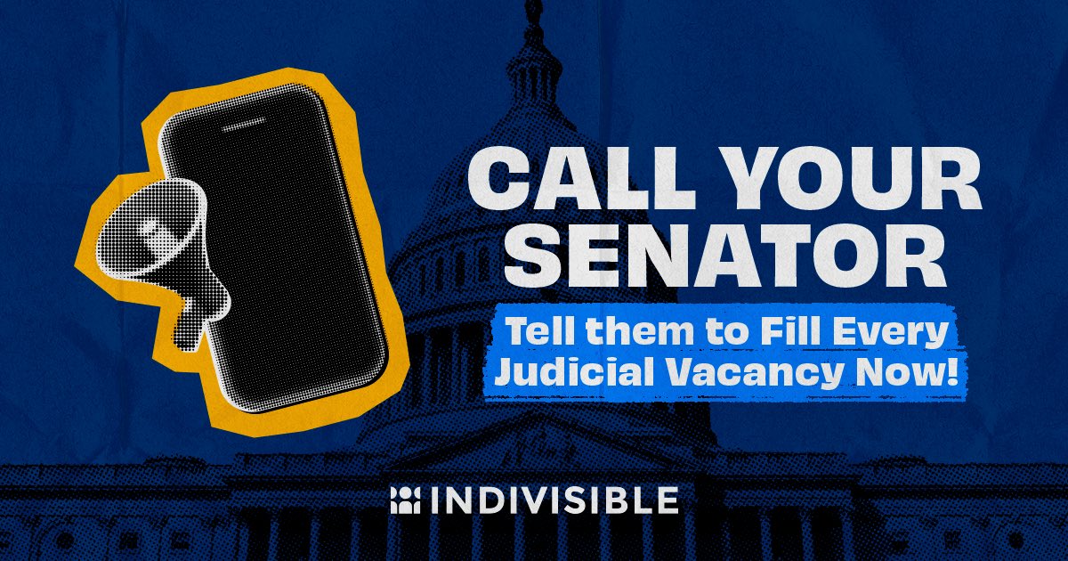 It's simple: <a href="/SenateDems/">Senate Democrats</a> need to confirm all of President Biden's judicial nominees. Every seat is vital to safeguarding our democracy. We can’t afford any more holdups—let’s get these judges confirmed, no matter what it takes. app.sosha.ai/s/w5JeKF8i