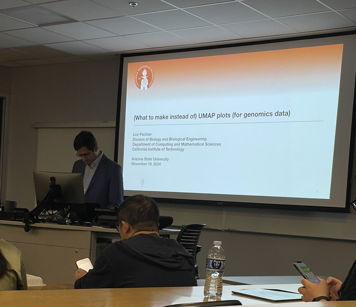 Dr. Simone Gable (@simonegable) on Twitter photo Great seminar by <a href="/lpachter/">Lior Pachter</a> today <a href="/ASU/">Arizona State University</a> on the use of UMAP plots in genomics (and why we probably shouldn’t) 🧬 Great seminar by <a href="/lpachter/">Lior Pachter</a> today <a href="/ASU/">Arizona State University</a> on the use of UMAP plots in genomics (and why we probably shouldn’t) 🧬
