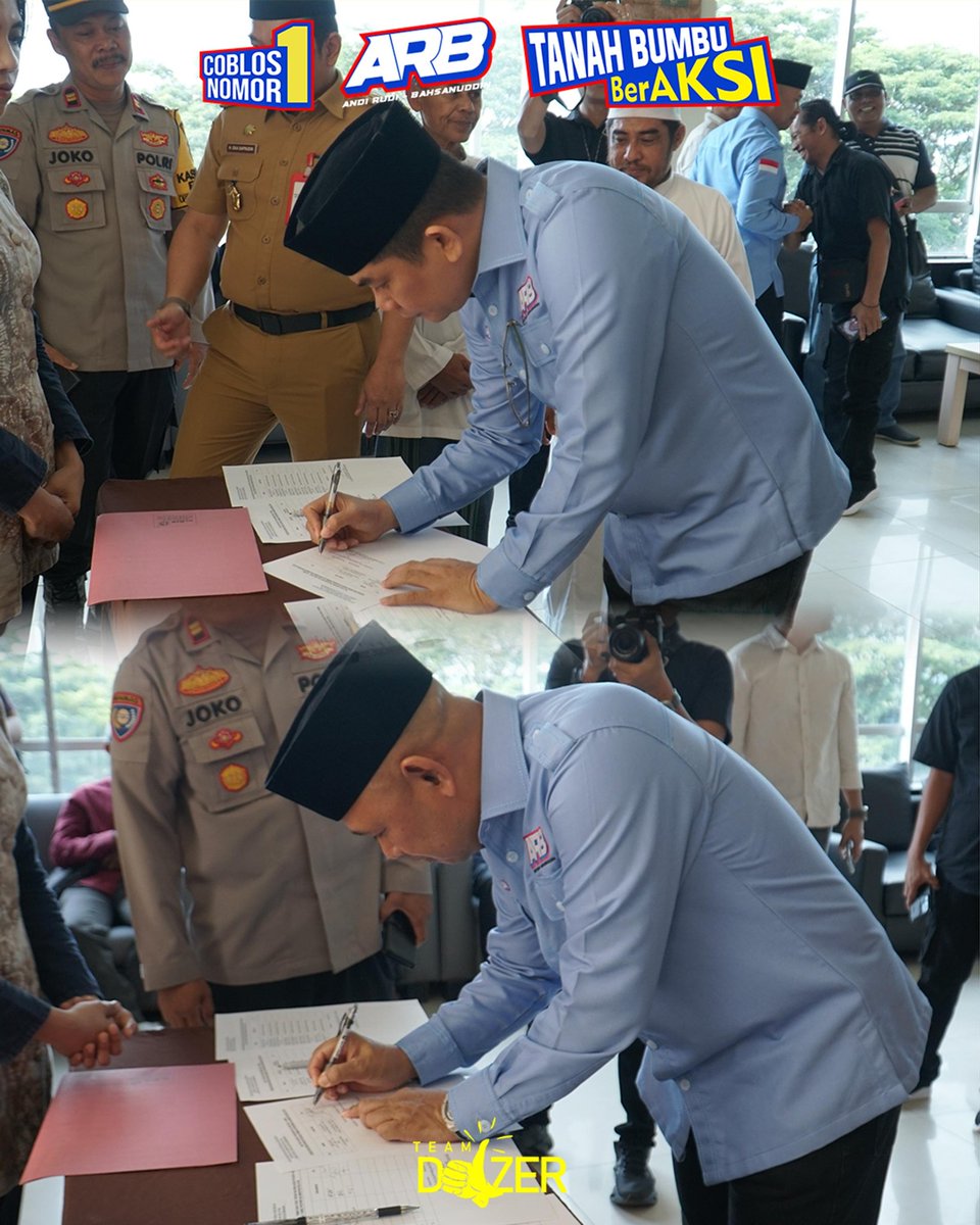 Tanbuberaksi's tweet photo. Pasangan Calon Bupati dan Wakil Bupati Tanah Bumbu Kalimantan Selatan, Andi Rudi Latif - H Bahsanuddin Dukung Deklarasi Damai Pilkada Serentak 2024.
#tanahbumberaksi
#tanahbumbu
#timdozer
#andirudilatif
#bahsanuddin
#muhidinhasnur
#kalimantanselatan https://t.co/s1YA3h6j72