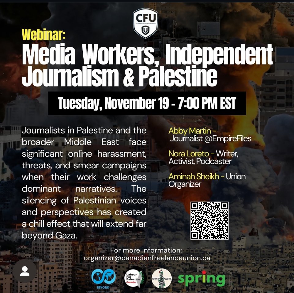 AminahSheikh's tweet image. Tomorrow our union is hosting a discussion with Investigative Journalist @AbbyMartin. We will examine issues: employer surveillance, state policing, and anti BDS, IHRA definitions and more!