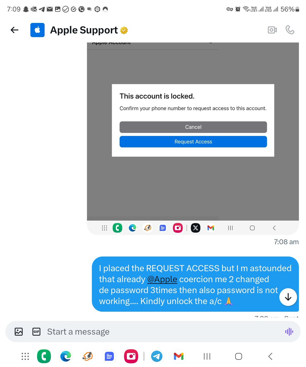 monliest's tweet photo. Dear @Apple, pls chk the DM as yesterday was trying 2 setup #iPhone16ProMax for my father and apple said wrong password as changed 3times n today morning a/c is locked...... Chk DM for more details.... I am astounded that this is 4th iphone in 3months of my family member and this thing happened 1st time....

Kindly unlock the a/c 🙏