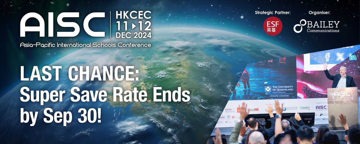 Time is running out, and don't miss the chance to be part of this transformative event.
Register now here take advantage of early bird rates before they expire.
Early Bird Rate Deadline: 30th Nov 2024
Registration: aisc.com.hk/event/registra…