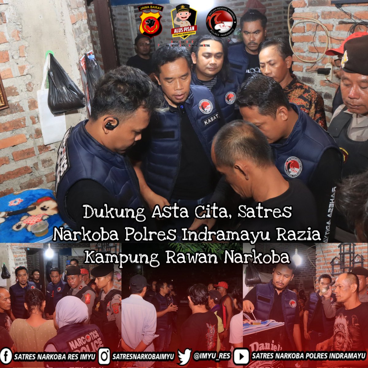 Dukung Asta Cita, Satres Narkoba Polres Indramayu Razia Kampung Rawan Narkoba.

@ditnarkobajabar 
#ditresnarkobapoldajabar #satresnarkobaindramayu #polresindramayu