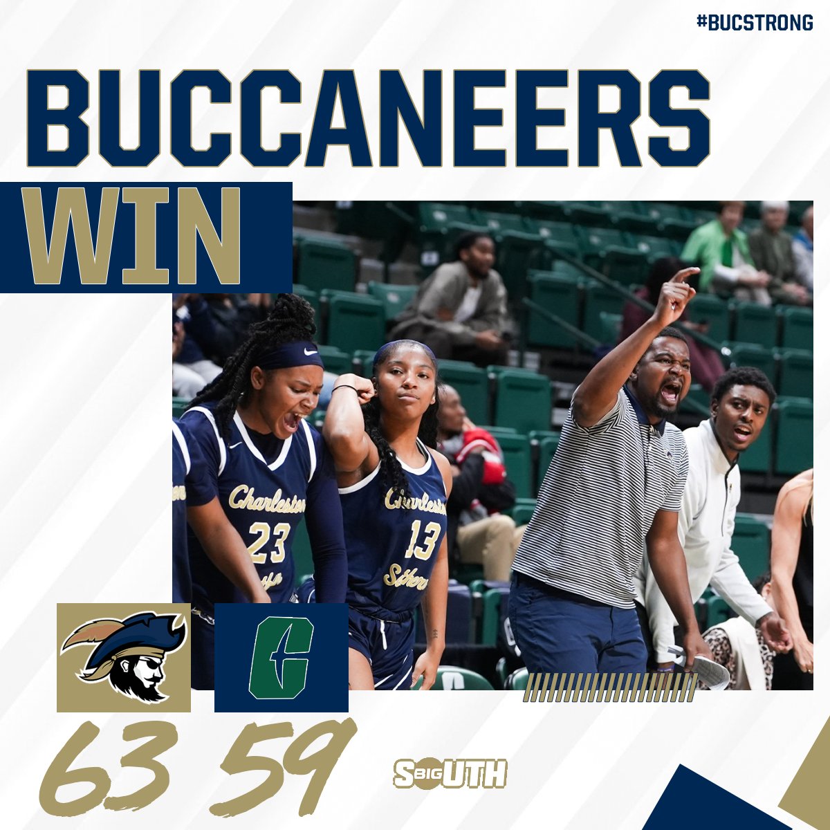 WAHOOOOOO!!! 🥳

 𝐅𝐈𝐑𝐒𝐓 non-conference road win since 2017!! 𝐅𝐈𝐑𝐒𝐓 win over Charlotte in school history!! 

 GREAT NIGHT TO BE A BUC!! 🏴‍☠️🫷

#ClimbTheLadder // #BucStrong