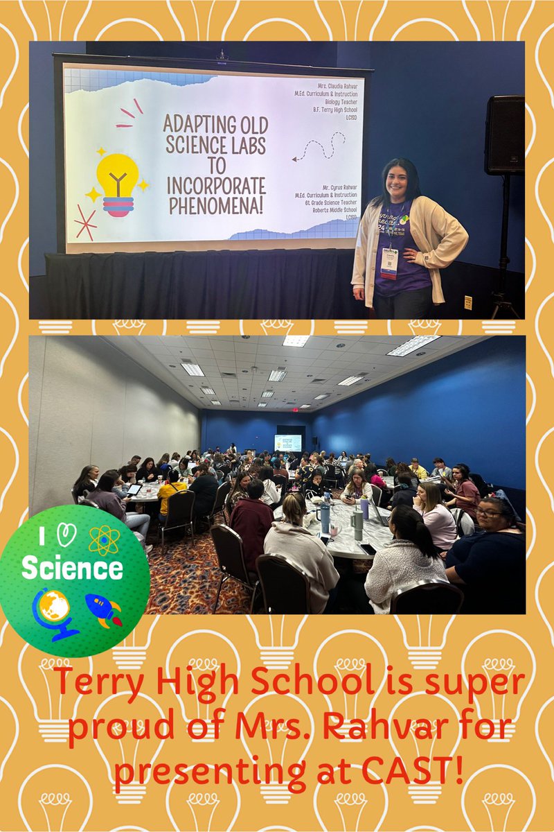 Terry_Rangers's tweet photo. Today, we celebrate Mrs. Rahvar for her innovative ideas &amp; for presenting at CAST! Her session, “Adapting Old Science Labs to Incorporate New Phenomena,” showed her dedication to keeping science relevant! Thank you for representing THS &amp; inspiring others with your expertise! https://t.co/Oq31QHlL05