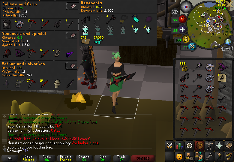 voidwaker completed - tureal boosted wildy tasks for majority of the way up until the end