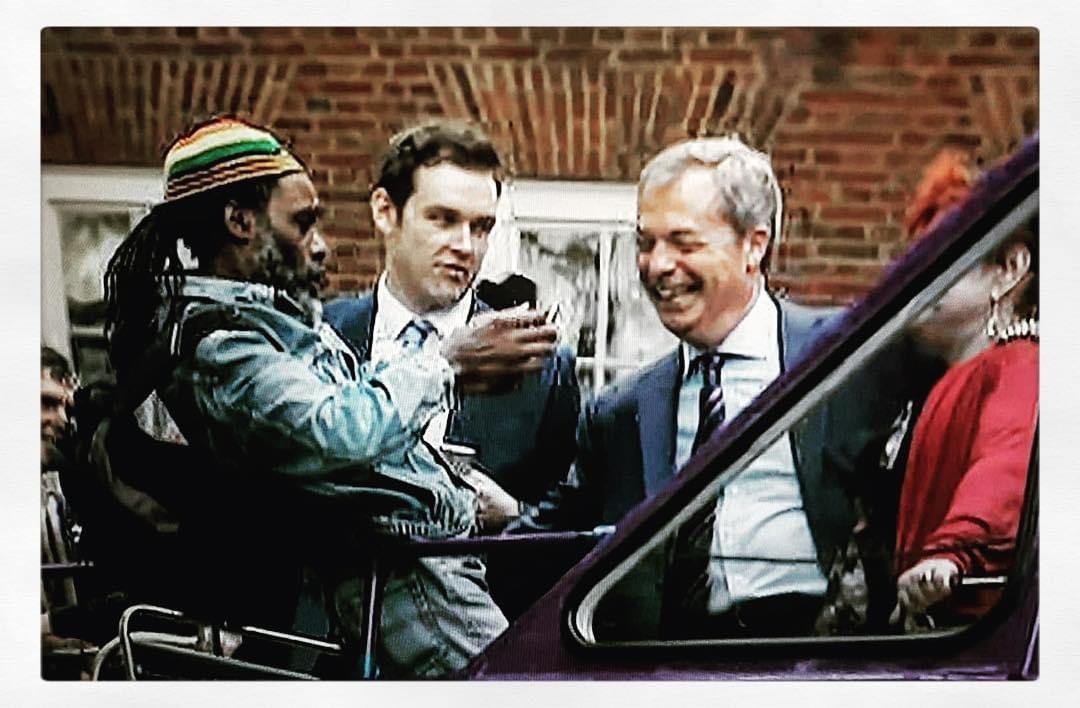 LOD1952's tweet photo. @Nigel_Farage Here I once was photographing you before the BREXIT referendum. Now hear this. If you can afford to cover the postage charge, I will send you, a copy of my 300 page, self-published photographic book, with words by the Legend, #bobmarley.
No Bulldhit. https://t.co/DpSQHOijpY
