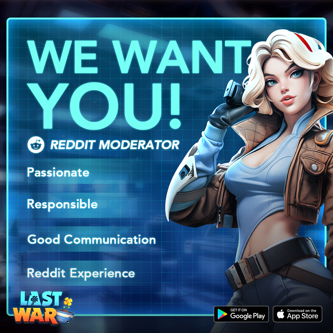 lastwarsurvival's tweet photo. Greetings Commanders!

Great news! We're about to open up our Reddit community! 🎉

We are looking for enthusiastic players to join our Reddit community management team! If you love our game and want to help us create a positive, friendly community atmosphere, feel free to join us!

✨ How to apply: https://t.co/LjbnfcCIO0

👉We want you to be:
✅1. Passionate about our game: You have a strong interest in gaming, over level 24, and can actively participate in community interactions.
✅2. Responsible: As an administrator, you will be responsible for managing the community and keeping it in good order.
✅3. Good communication skills: Fluent in English, you will be able to communicate effectively with players from different backgrounds and handle community affairs.
✅4. Have some Reddit experience: It will be more helpful if you have participated in managing communities on Reddit before, or are familiar with how to use Reddit's features.

We look forward to you joining us to create a more exciting community together! Let's work together to create a better Last War for our commanders!
===========================================
Follow our Discord now! https://t.co/5LAlI5sL6x
#lastwarsurvivalgame