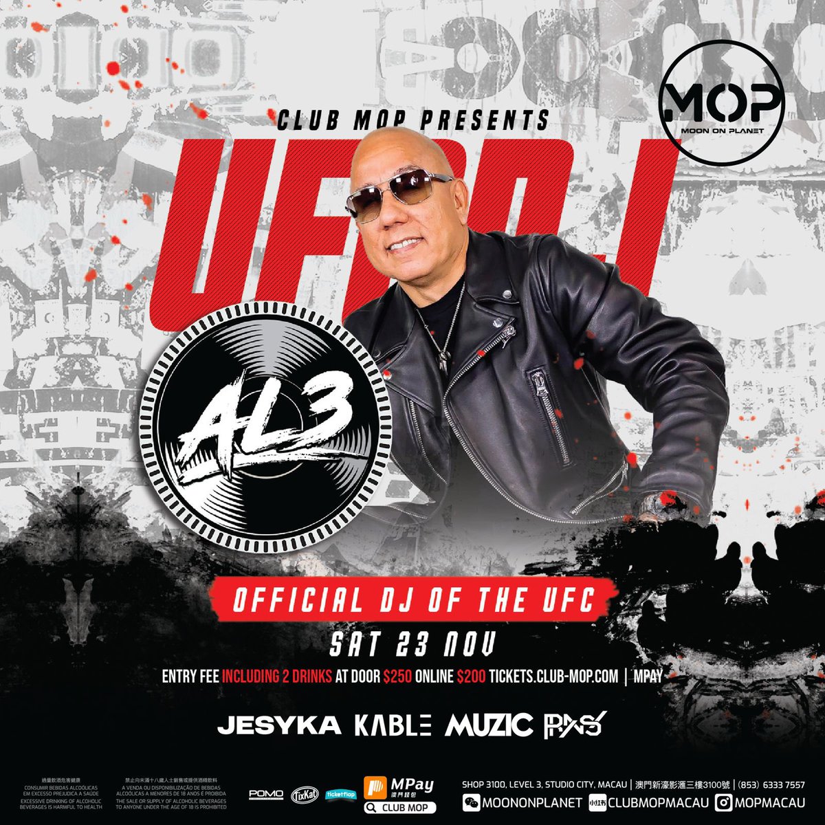 This Saturday, Nov 23rd, after I rock @GalaxyArenaMacau for #UFCMacau I’m heading to @MOPMacau to drop a fire club set 🔥🔥🔥 So if you’re in the city, pull up and join your man 🪩💃🕺🏼💃🕺🏼 DM me to be on my VIP Guest List 🏆 🍾🍾🍾 ⁣
⁣⁣
#MOPMacau #UFCDJ #AL3