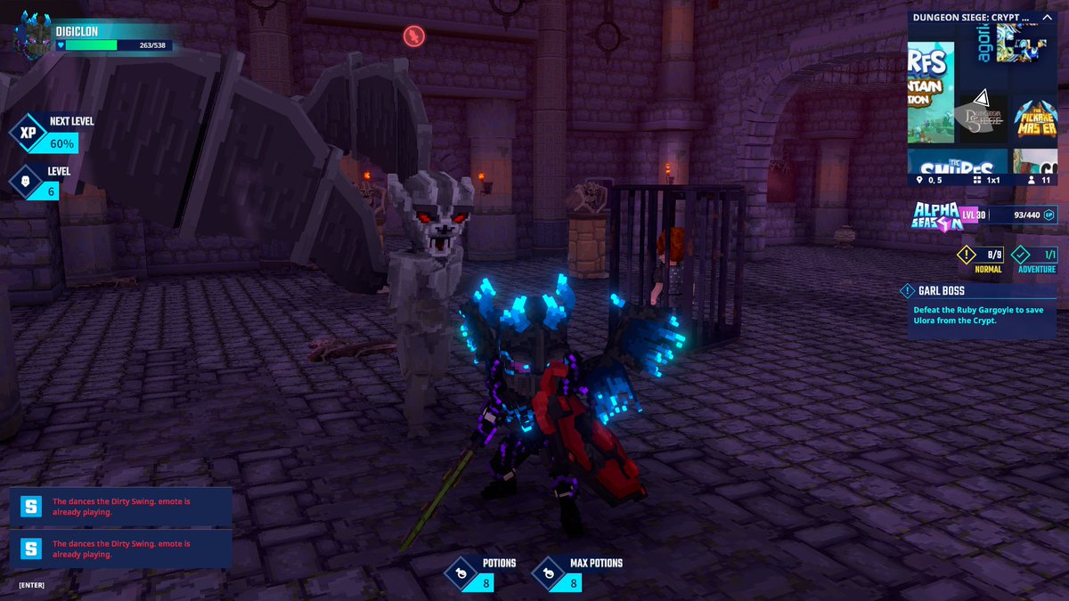 digiclon's tweet photo. Face to face with the Gargoyle Boss in Crypt of the Sacred Blood in @TheSandboxGame. Wish me luck in this epic showdown! 🗿⚔️ @SquareEnix https://t.co/EP5nOVBIGO #TheSandbox #AlphaSeason4 #AS4SocialChallenge https://t.co/59U0Vxd9yF