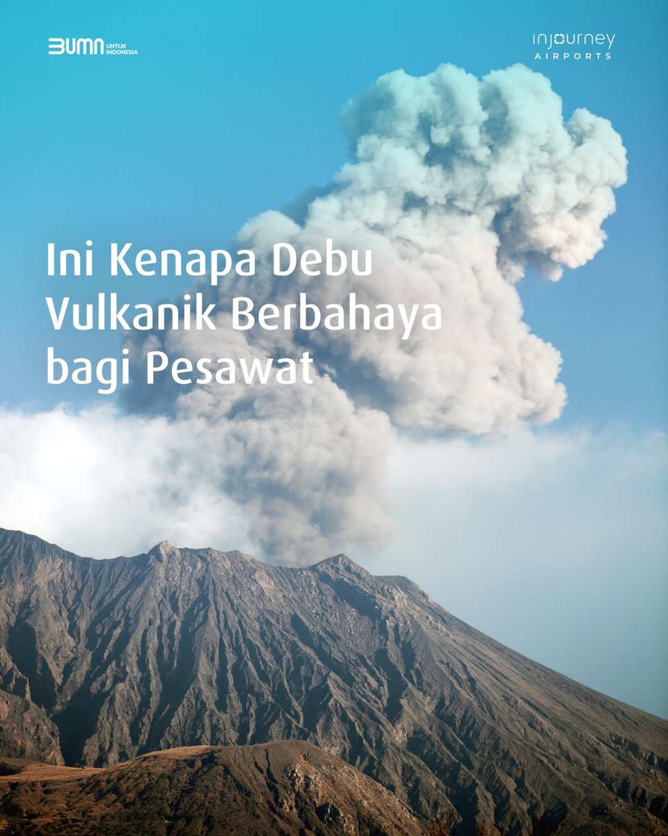 CCINJAirports's tweet photo. #SobatAPI, langit yang ditutupi debu vulkanik membahayakan penerbangan karena dapat merusak berbagai bagian pesawat.
Doa terbaik untuk semua dan semoga selalu dalam lindunganNya.
#InJourneyAirports
#MelayaniSepenuhHati
#AvisasiPariwisataIndonesia
#BUMNUntukIndonesia https://t.co/VNnXzGRXy9