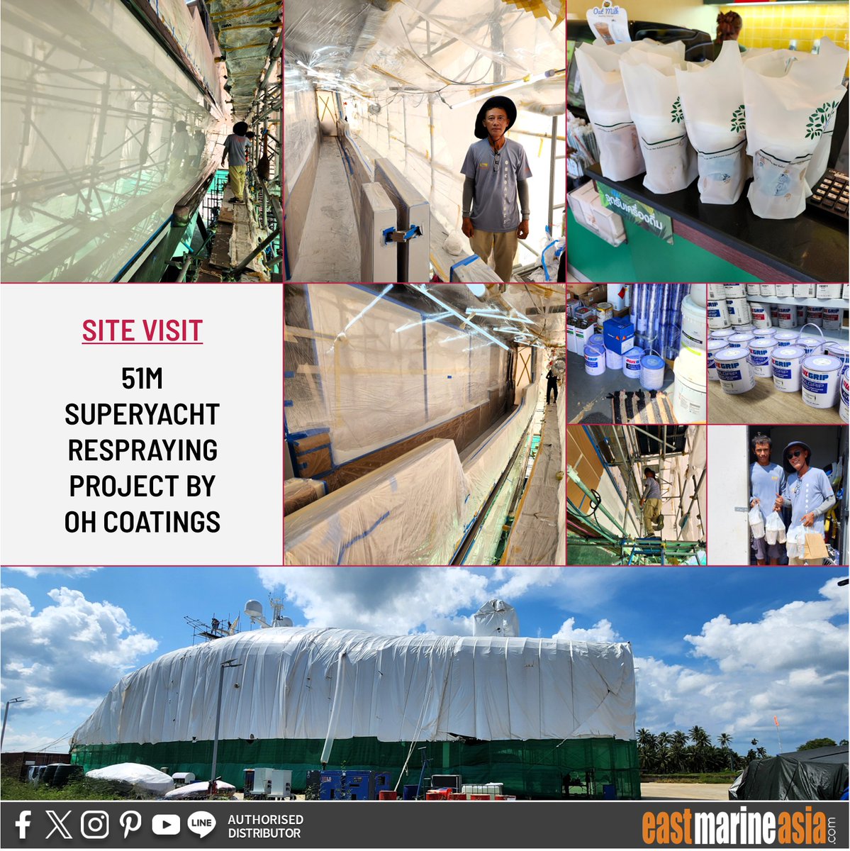 eastmarineasia's tweet photo. 🚗 SITE VISIT: 51M SUPERYACHT RESPRAYING PROJECT BY OH COATINGS

#Awlmix #Awlgrip
#EastMarineAsia https://t.co/SffdQZRjfi