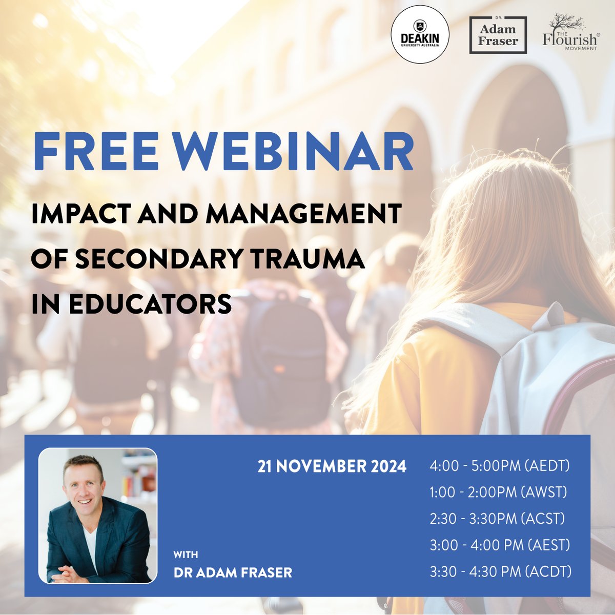 TFM_Flourish's tweet image. 2 more days to go!
Join us this Thursday at 4:00 PM AEDT for our webinar on STS in Educators. It’s not too late to register! Registrations close tonight at 11:59pm.

See you there!

REGISTER trybooking.com/CWIUF
@ASEPA_President