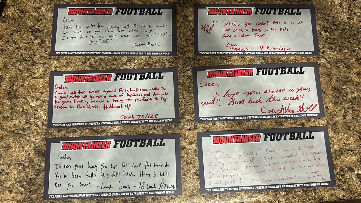 Caden “Kuddy” Bridgewater (@_kuddy) on Twitter photo Thank you coaches for all the letters I greatly appreciate them.
<a href="/JGonzo_24/">John Gonzales</a> <a href="/CoachJVG/">Jake Van Groll</a> <a href="/Jas_Bains_12/">Jas Bains</a>
<a href="/COACH_JRC/">JR Conkright</a> <a href="/tauer34/">Coach Auer</a> Thank you coaches for all the letters I greatly appreciate them.
<a href="/JGonzo_24/">John Gonzales</a> <a href="/CoachJVG/">Jake Van Groll</a> <a href="/Jas_Bains_12/">Jas Bains</a>
<a href="/COACH_JRC/">JR Conkright</a> <a href="/tauer34/">Coach Auer</a>