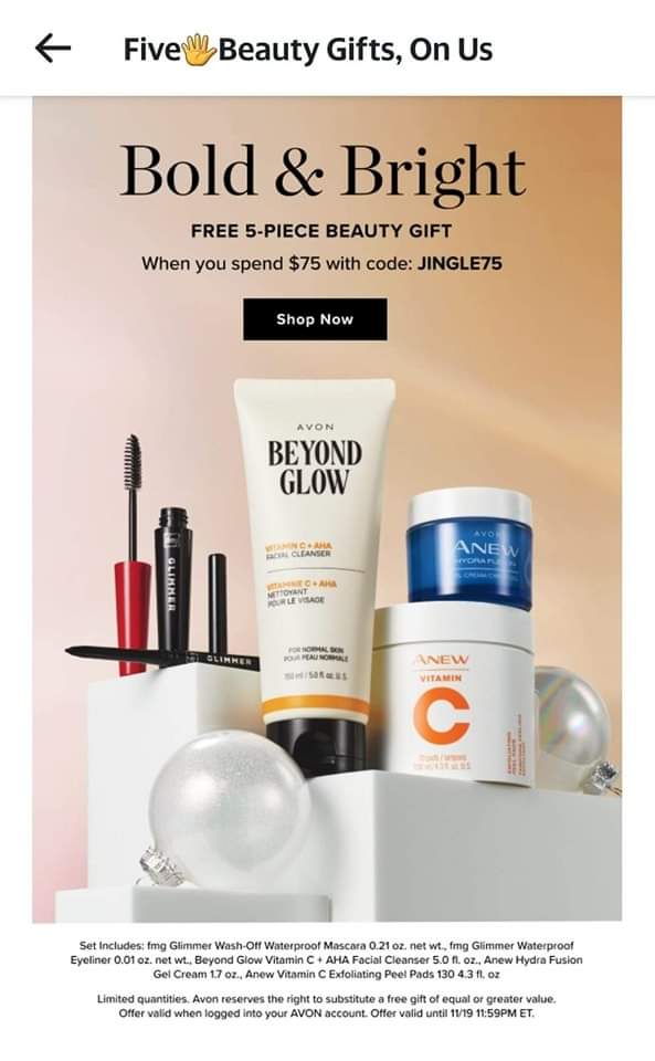 ItsSybCalling's tweet photo. 🛍 FREE 5-Piece Beauty Gift Set 

📦 Order $75+ online 

Use Code 📣 
JINGLE 75

📱Online Store
https://t.co/OuuIEFxBsm

📖 Digital Brochure
https://t.co/qHmxJCI9ZY

⏰️🗓 Valid until 11/19/24 at 11:59pm ET 

#ItsSybCalling Avon Independent Ambassador
#avoninsider @AvonInsider https://t.co/EIFGzo1vp4