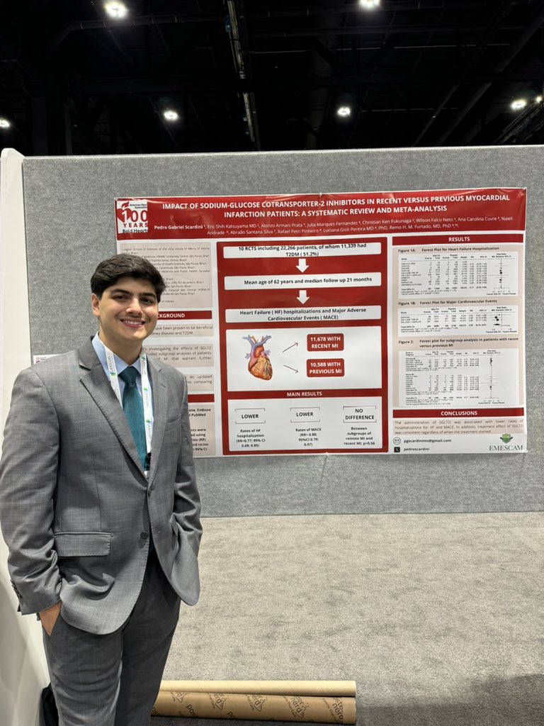 Last day at the American Heart Association conference🫀🫀!!! 
Grateful for the opportunity to present 2️⃣ meta analyses as a first author and to meet so many wondeful people⭐️. I’m honored to work with incredible teamates and mentors!!! Can’t wait to see our future projects #AHA24