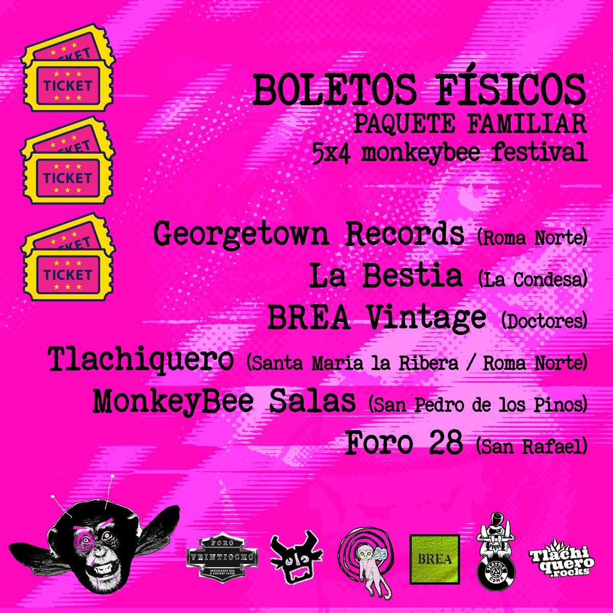 MonkeyBee Radio (@monkeybeeradio) on Twitter photo 🎟️ BOLETOS FÍSICOS disponibles en:
<a href="/Gtrcdmx/">Georgetown records cdmx</a> (Georgetown, Roma Norte)
@labestia_mx (La Condesa)
<a href="/brea/">Breanna Robinson</a>.st0re (Doctores)
@tlachiquero_mezcaleria (Santa María la Ribera / Roma Norte)
@monkeybee_salas (San Pedro de los Pinos)
@foro_veintiocho (San Rafael) 🎟️ BOLETOS FÍSICOS disponibles en:
<a href="/Gtrcdmx/">Georgetown records cdmx</a> (Georgetown, Roma Norte)
@labestia_mx (La Condesa)
<a href="/brea/">Breanna Robinson</a>.st0re (Doctores)
@tlachiquero_mezcaleria (Santa María la Ribera / Roma Norte)
@monkeybee_salas (San Pedro de los Pinos)
@foro_veintiocho (San Rafael)