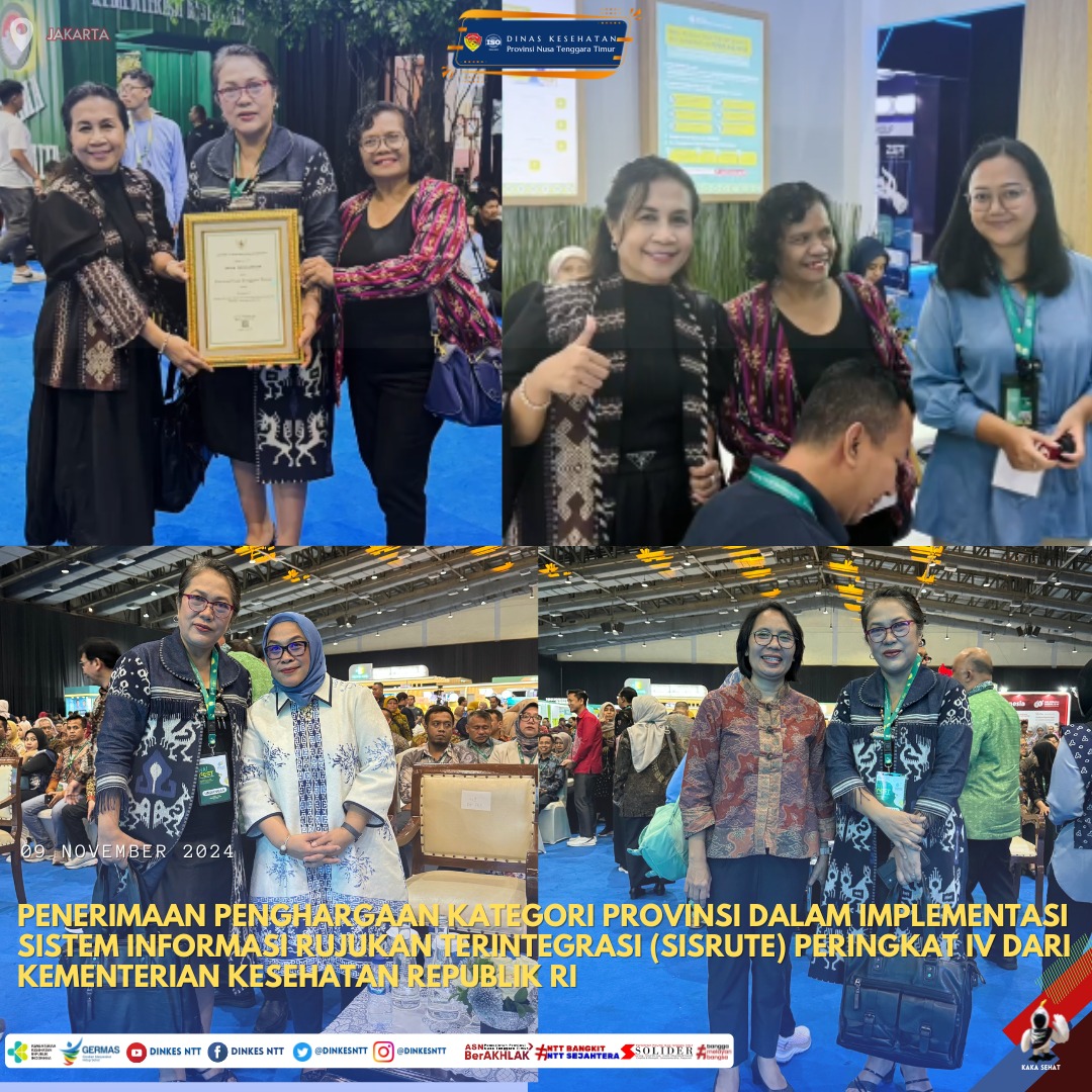 dinkesntt's tweet photo. Pada hari Sabtu, 09 November 2024. Kepala Dinas Kesehatan Provinsi NTT, drg. Iien Adriany, M.Kes menerima Penghargaan Kategori Provinsi Dalam Implementasi Sistem Informasi Rujukan Terintegrasi (Sisrute) Peringkat IV dari Kementerian Kesehatan Republik RI yang bertempat di Jakarta https://t.co/jbdgtBQjN8