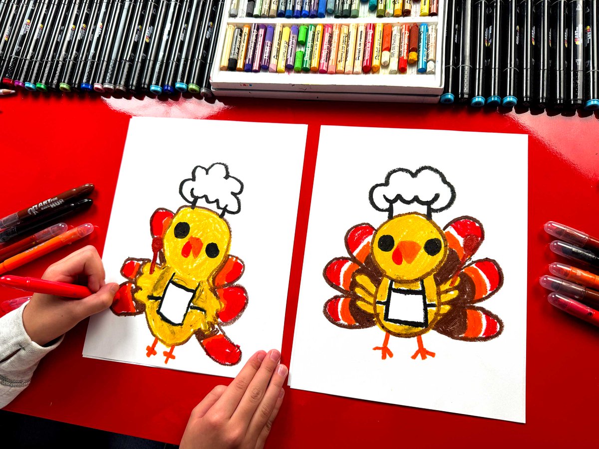 🦃🎨 Hey, art friends! Olivia and I have a super fun and simple lesson just for our younger artists—today, we’re learning how to draw a turkey chef! 👨‍🍳🍂 This lesson is perfect for preschoolers and younger kids! youtu.be/naZNPRQn8t4