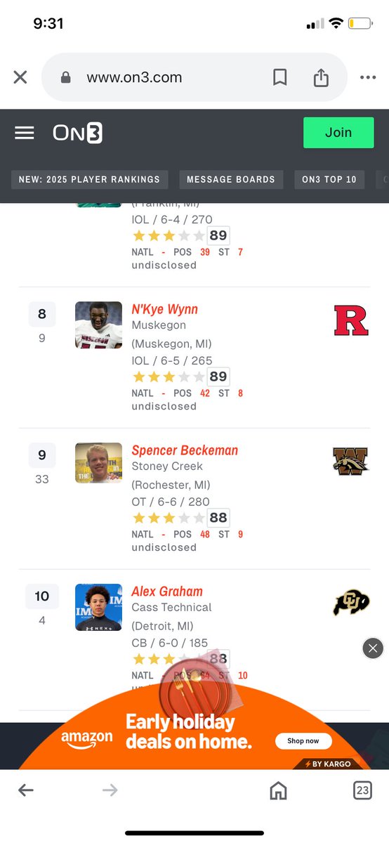Spencer Beckeman (@spencerbeckeman) on Twitter photo Blessed to be ranked 9th best player in Michigan. And 48th best Tackle in the nation by <a href="/On3sports/">On3</a>
<a href="/RisingStars6/">Rising Stars Academy</a> <a href="/WeAreSC_FB/">Stoney Creek HS Football</a> <a href="/coach_powell2/">Rick Powell</a> <a href="/AllenTrieu/">Allen Trieu</a> Blessed to be ranked 9th best player in Michigan. And 48th best Tackle in the nation by <a href="/On3sports/">On3</a>
<a href="/RisingStars6/">Rising Stars Academy</a> <a href="/WeAreSC_FB/">Stoney Creek HS Football</a> <a href="/coach_powell2/">Rick Powell</a> <a href="/AllenTrieu/">Allen Trieu</a>