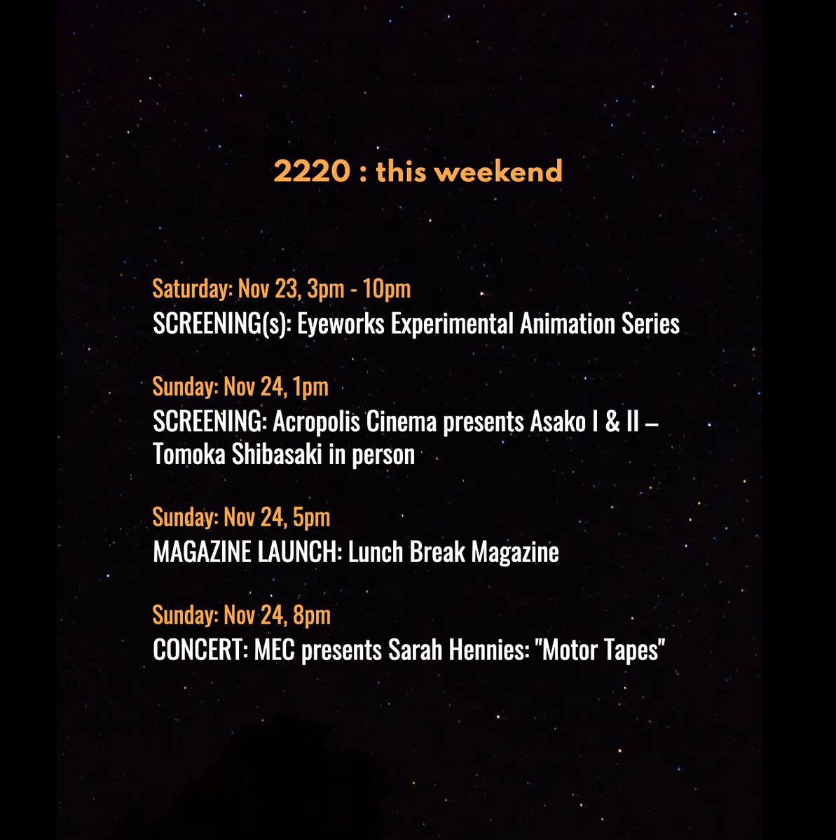 This week at 2220.