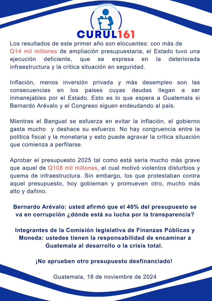 curul161's tweet photo. Curul 161 se opone a que el gobierno siga endeudando a las futuras generaciones. 

#Presupuesto2025 #ComisiónDeFinanzas #Deuda https://t.co/C0vU4WNP4x