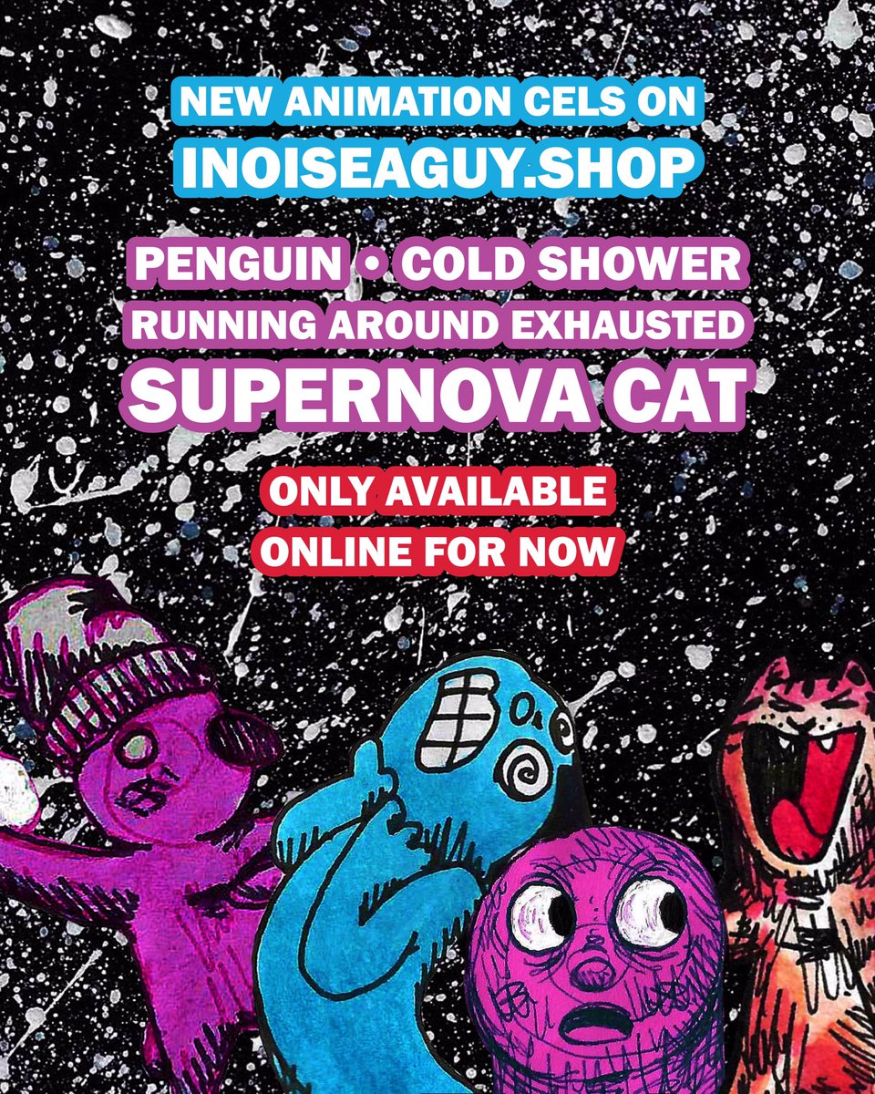 inoiseaguy's tweet image. The new animations I made earlier this year now have their cels available to buy online! inoiseaguy.shop
I will have these at live pop up events at a later date, only available online for now.
.
.
.
#animationcel #traditionalanimation #independantanimation